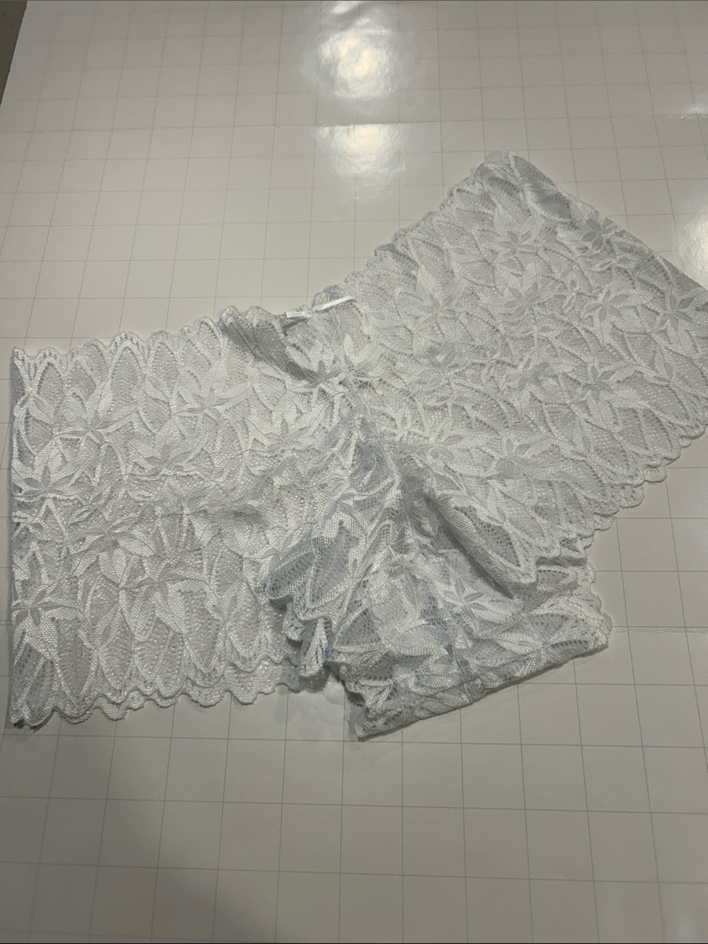 White Lace Boishort Panties M